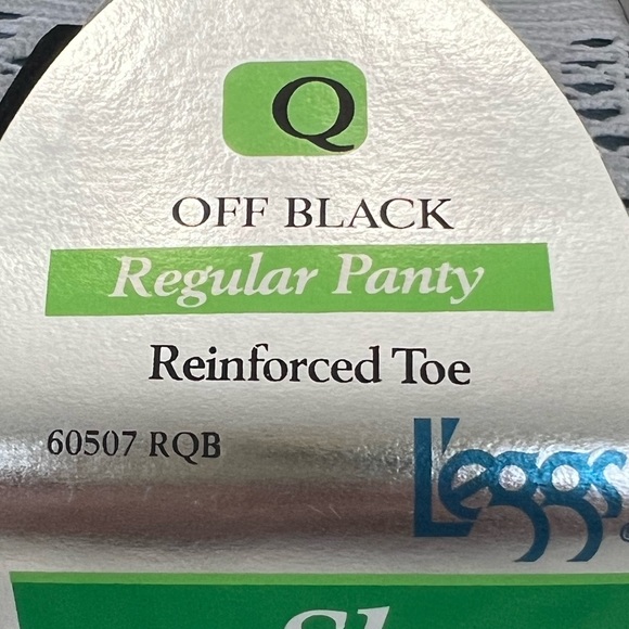 Leggs sheer energy off black QUEEN size pantyhose reinforced toe Mexico made - Picture 3 of 5